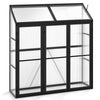 180 CM x 52 CM Greenhouse Walk-in Greenhouse with Lockable Doors-Black