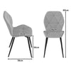 Upholstered Dining Chair Set of 4 with Ergonomic Backrest and Curved Seat-Grey