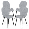 Upholstered Dining Chair Set of 4 with Ergonomic Backrest and Curved Seat-Grey