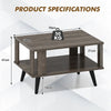 Wooden Industrial Coffee Table with Storage Shelf for Home Office-Grey