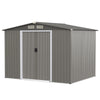 Outdoor Storage Shed with Foundation for Garden Yard-Dark Grey