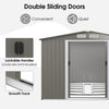 Outdoor Storage Shed with Foundation for Garden Yard-Light Grey
