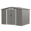 Outdoor Storage Shed with Foundation for Garden Yard-Light Grey