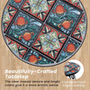 Outdoor Mosaic Round Plant Stand with Ceramic Tile Top
