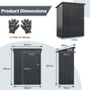All-Weather Storage Shed with Top Sloping Design-Dark Grey