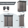 All-Weather Storage Shed with Top Sloping Design-Grey