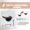 PawHut Wood Cat Shelves, Wall-Mounted Cat Shelter, Curved Kitten Bed Perch Climber Furniture 41 x 28 x 21cm Brown