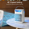 HOMCOM Air Cooler with Adjustable Head, Portable Air Conditioner with 3 Wind Speed, 2 Cool Mist, RGB Light, White