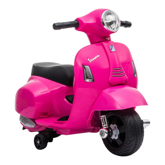 HOMCOM Vespa Licensed 6V Kids Electric Motorbike Ride On Motorcycle Battery Powered for 18-36 Months with Horn, Pink