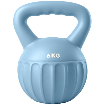 SPORTNOW Kettlebell لتدريب القوة، جرس غلاية بمقبض غير قابل للانزلاق 6 كجم أزرق