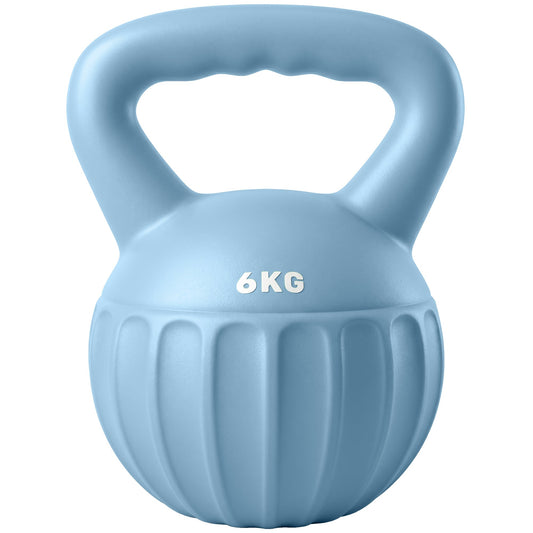 SPORTNOW Kettlebell لتدريب القوة، جرس غلاية بمقبض غير قابل للانزلاق 6 كجم أزرق