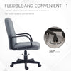 HOMCOM Office Chair, PU Leather Computer Desk Chair with Adjustable Height, Swivel Wheels for Home Office Work Study, Grey