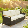 Outsunny 3 Seater Rattan Garden Sofa, PE Wicker Outdoor Sofa Wide Deep Seat, 4