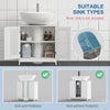 kleankin Modern Under Sink Cabinet with 2 Doors, Bathroom Vanity Unit, Pedestal Under Sink Design, Storage Cupboard with Adjustable Shelves, White