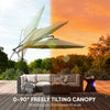 Outsunny 3 m Garden Cantilever Parasol with Cover, Round Overhanging Umbrella with 360Â° Rotation, Tilt, Khaki