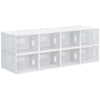 HOMCOM 8PCS Clear Shoe Box, Plastic Stackable Shoe Storage Box for UK/EU Size up to 12/46 with Magnetic Door for Women/Men, 28 x 36 x 21 cm