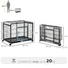 PawHut Metal Dog Cage Kennel Locking Door & Wheels Removable Tray Openable Top For Medium Pets 94 x 58 x 69.5 cm
