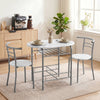 HOMCOM Three-Piece Compact Dining Set - White Marble Effect