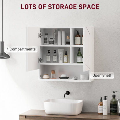 kleankin Wall Mounted Bathroom Storage Cupboard - White