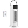 HOMCOM Tower Fan for Bedroom, 16 Inch Mist Desktop Fan with RGB Lights, 3 Speeds, 90Â° Oscillation, 10H Timer, for Home Office