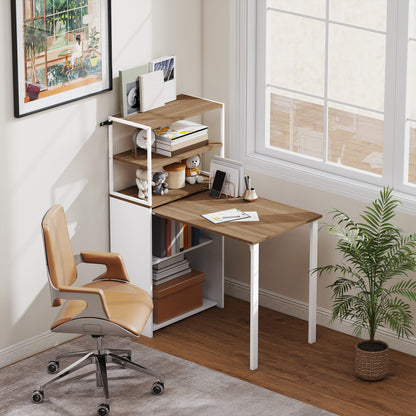 HOMCOM Folding Shelf and Work Table - Natural