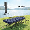Outsunny Camping Cot with Soft Pad, 80cm Extra Wide Folding Cots with Side Pocket and Carry Bag, Blue