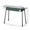 Outsunny Portable Charcoal Barbecue BBQ Grill with Seasoning Baskets and Hooks, Compact Stainless Steel Cooker for Camping Picnic Hiking Garden Party Festival