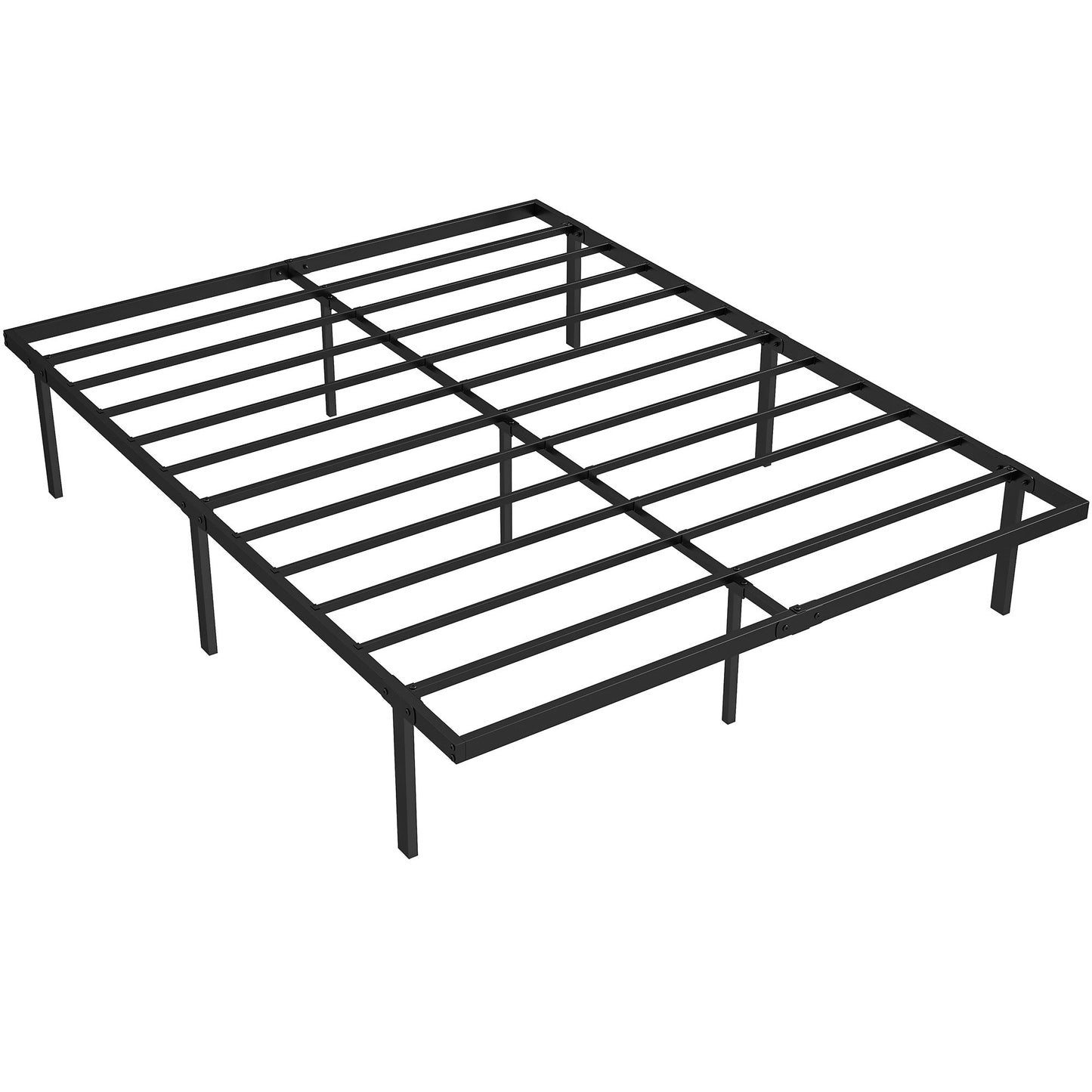 HOMCOM 5ft King Bed Frame with Underbed Storage, Metal Platform Bed Frame with Steel Slat Support, No Box Spring Needed