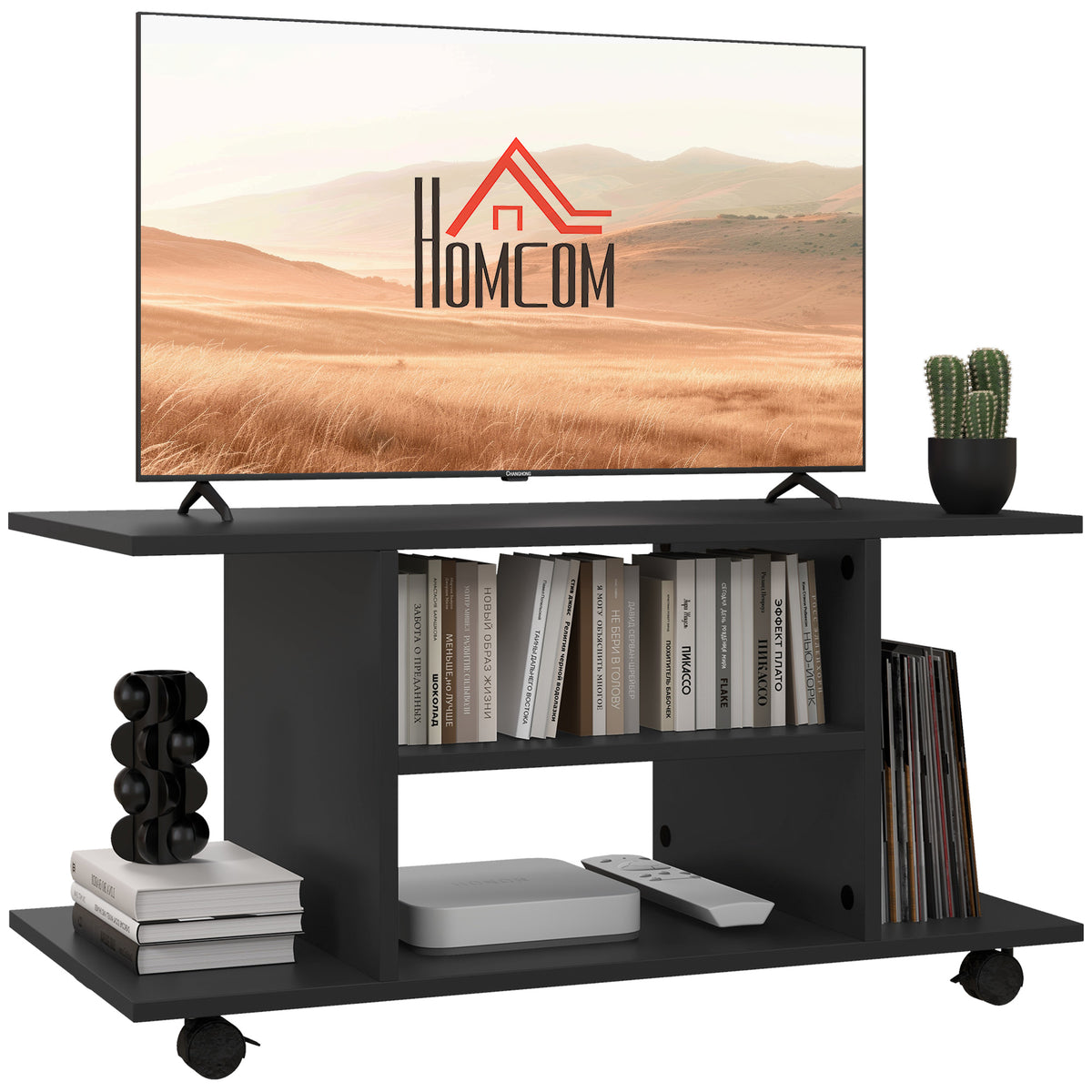 HOMCOM Modern TV Cabinet Stand in Black