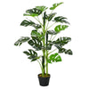 Outsunny 100cm/3.3FT Artificial Monstera Tree Decorative Cheese Plant 21 Leaves with Nursery Pot, Fake Tropical Palm Tree for Indoor D√É¬©cor