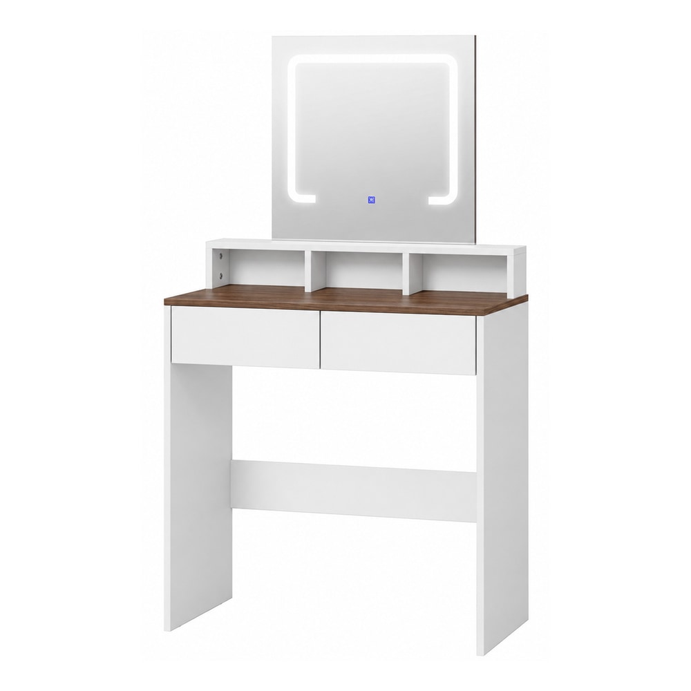 HOMCOM Vanity Table in Walnut Brown