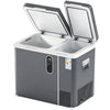 Outsunny 55L Compressor Car Fridge Freezer, Dual Zone Camping Refrigerator with App Control, Grey