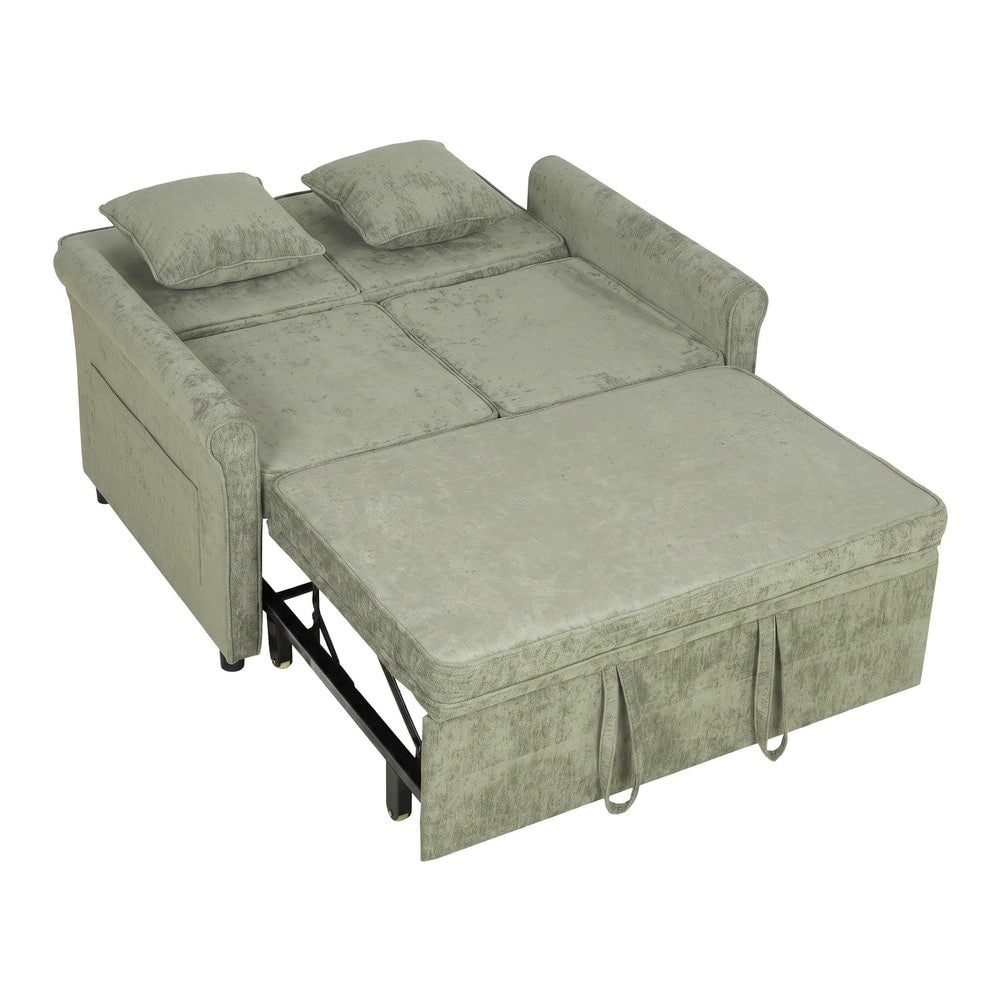 HOMCOM 2 Seater Sofa Bed in Light Green