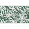 Outsunny Reversible Outdoor RV Rug, 1.5 x 2.4m Patio Floor Mat, Waterproof Plastic Straw Rug for Garden, Deck, Picnic, Beach, Camping, Green Leaves, Green and White