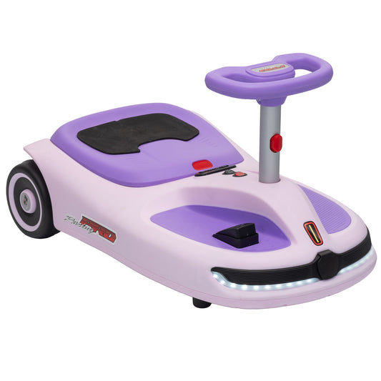 AIYAPLAY 12V Electric Wiggle Car with Pedal in Purple