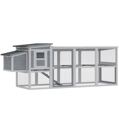 PawHut Large Chicken Coop، قفص دجاج خشبي مع منطقة لعب مغطاة، وصندوق تعشيش، ودرج سحب، وسقف أسفلت قابل للفتح