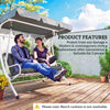 Outsunny Garden Bench Cushion, 2 Seater Swing Chair Cushion, Seat Pad with Ties for Indoor and Outdoor Use, 110 x 120 cm, Black