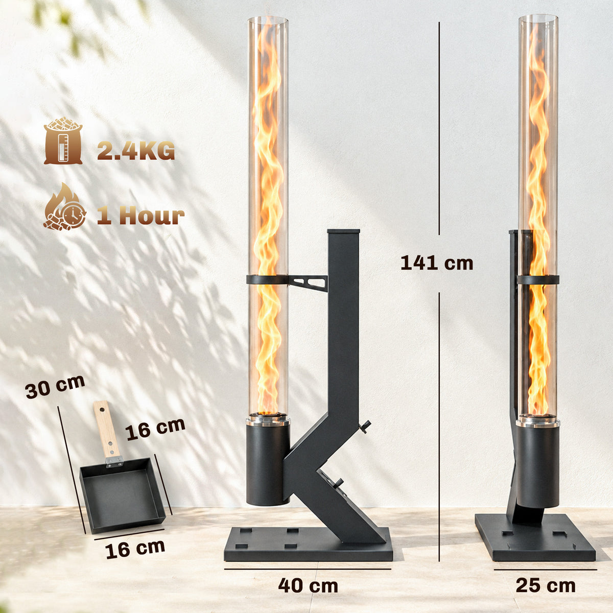 Outsunny Wood Pellet Heater in Black