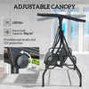 Outsunny Convertible Three-Seater Swing Bench Bed - Dark Grey