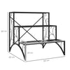 Outsunny Three-Tier Decorative Metal Plant Stand - Black