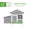 PawHut Wooden Chicken Coop with Pull-Out Tray Nesting Box for 1-2 Chickens