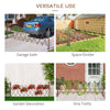 Outsunny Set of 2 Expanding Garden Fencc, Aluminium Freestanding Foldable Picket Fence, 300cmx103.5 cm, Dark Brown