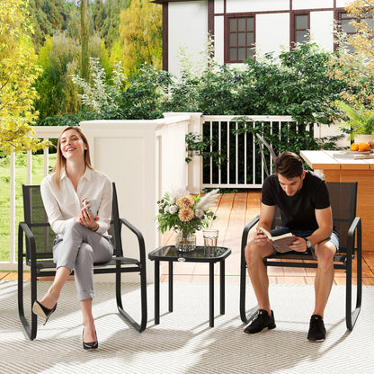 Outsunny Three-Piece Garden Seating Set in Black