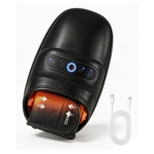 Hand Massager with heat and compression for arthritis and carpal tunnel relief in black