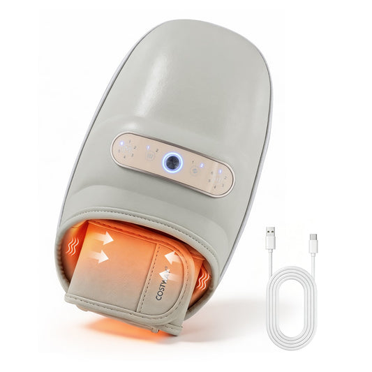 Hand Massager with heat and compression for arthritis and carpal tunnel relief in white