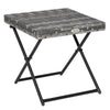 Outsunny Square PE Wicker Rattan Folding Table,Weather Resistant Wicker Weave Side Table with Steel Frame, Grey