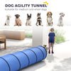 PawHut Dog Tunnel, 300 x 50 cm, Foldable Play Tunnel with 4 Pegs and Bag, Tear-Resistant Outdoor Dog Agility Equipment, Blue