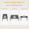 Outsunny Four-Piece Minimalistic Garden Sofa Set - Black