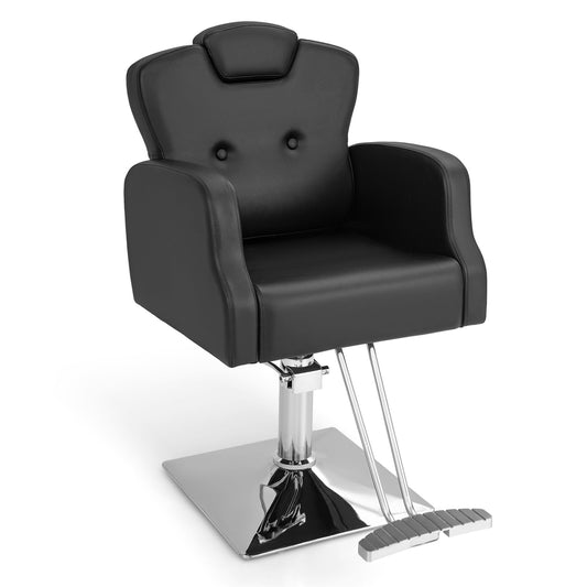 Heavy Duty Hydraulic Barber Chair in Black
