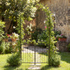 Heavy-duty Metal Garden Arbor with Lockable Gate and Base Plates